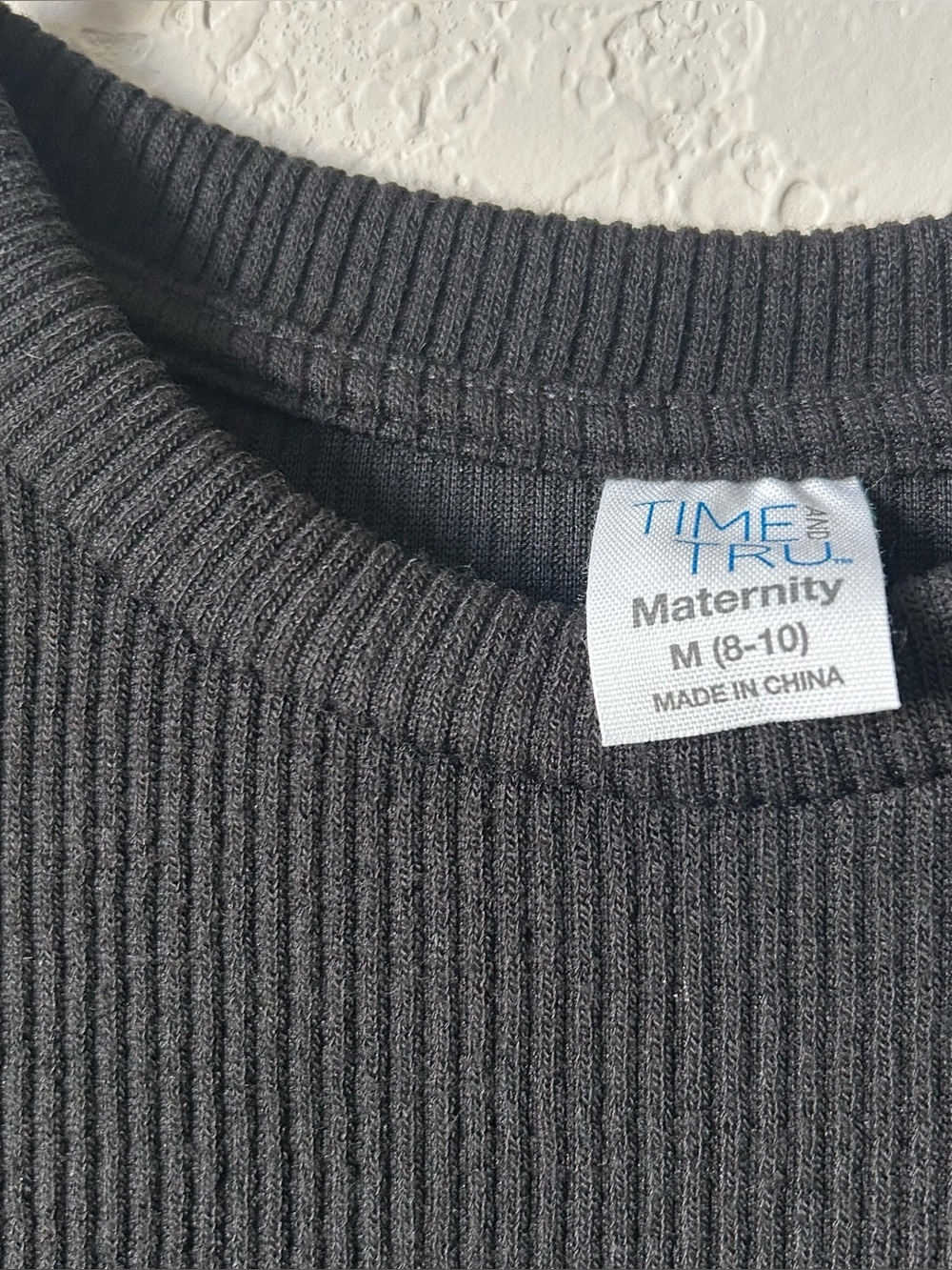 Time & Tru Ribbed Long Sleeve Maternity Dress - Picture 2 of 12
